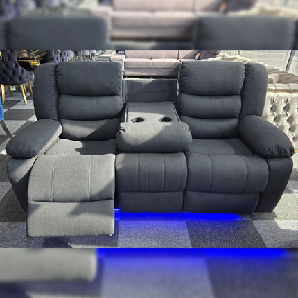 Naples 3+2 Electric Recliner Sofas Grey Chenille Fabric