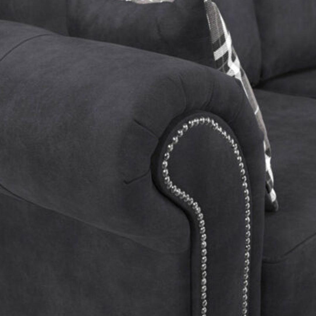 Oakland Leather Sofa 3+2 Seater Black