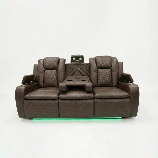 Best Colorado Grey Leather Electric Recliner Sofa 
