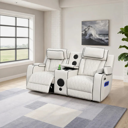 Osman Smart Leather 3+2 Seater Sofa | RGB LED, Wireless ...