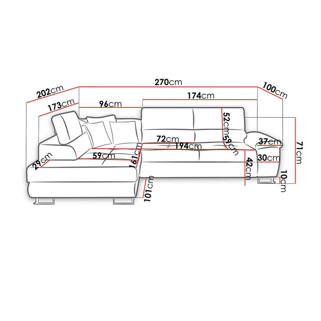 Anton Sofabed Corner Sofa Bed With Storage Box Grey-Black