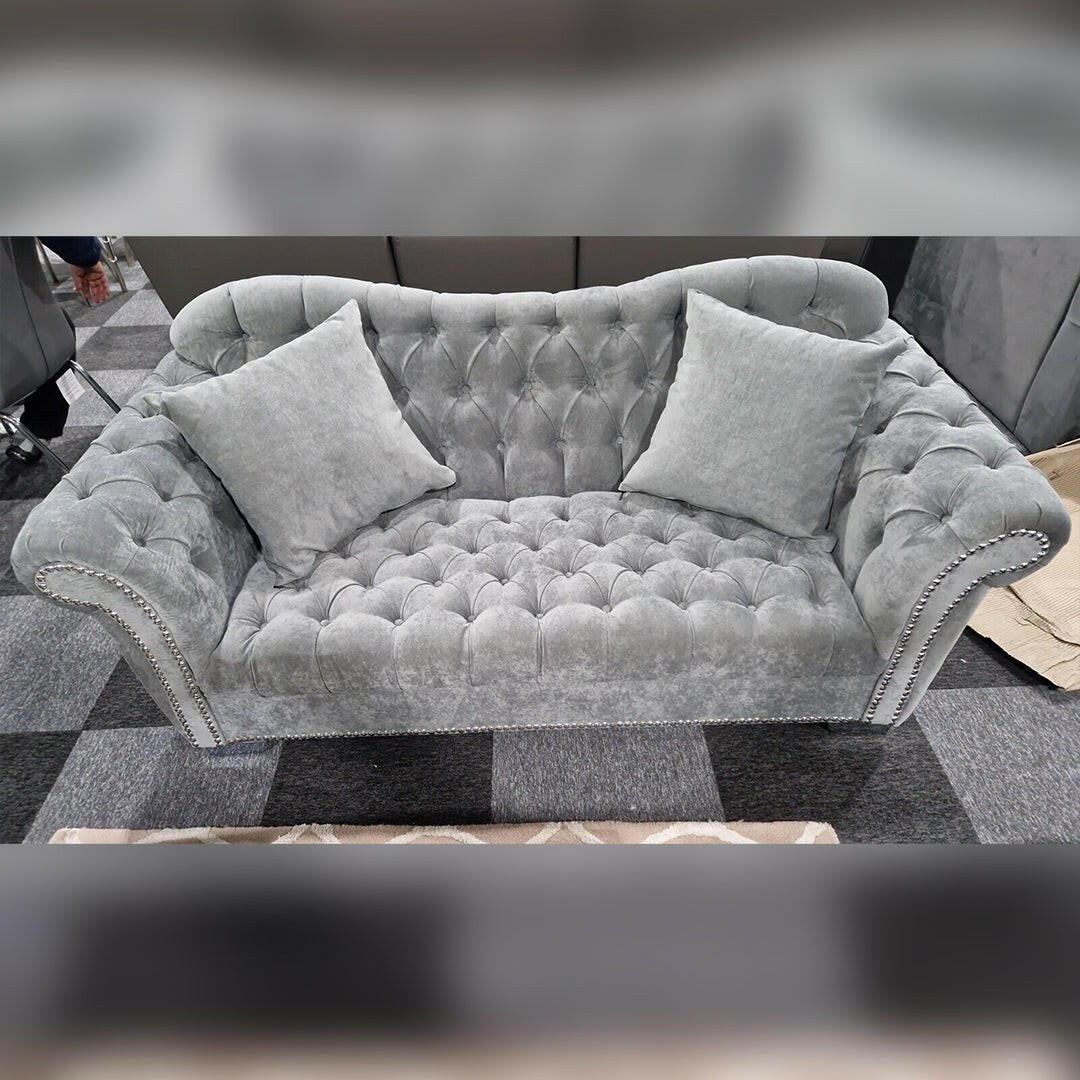 Elegance Chesterfield Sofa 3+2 GREY - Envogue Furniture