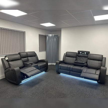 Leather Electric Recliners Sofa With Cupholders