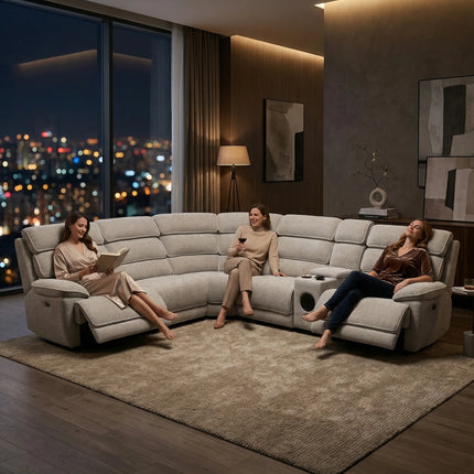 Lakelyn Express Corner Sofa Fabric Electric Recliner
