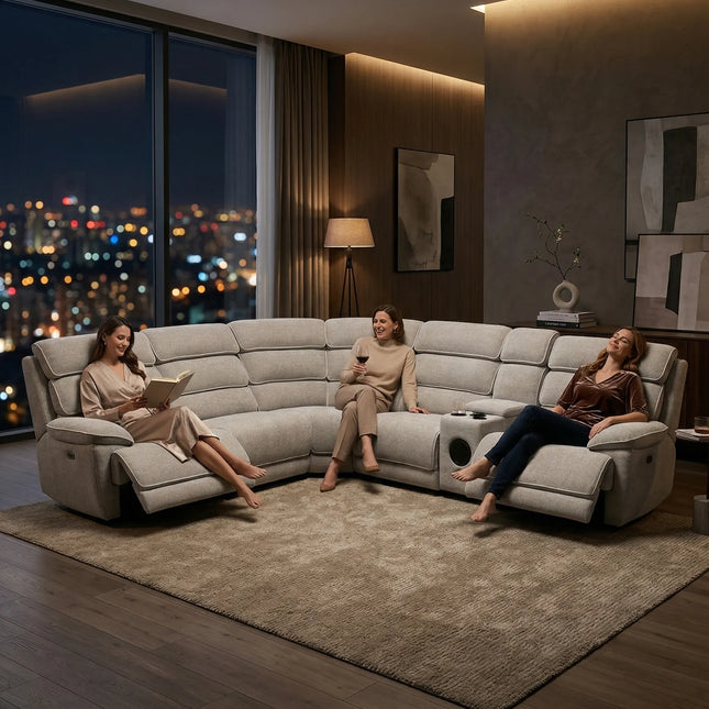 Lakelyn Express Corner Sofa Fabric Electric Recliner
