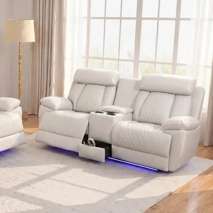 Carlisle 3+2 Leather Recliner Sofa Set | LED Lights ...
