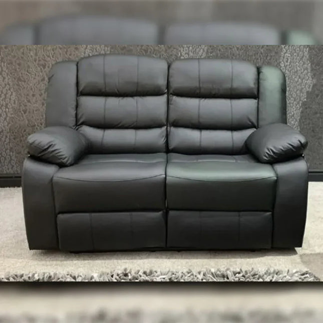 Roma Recliner 2 Seater Sofa Grey Faux Leather