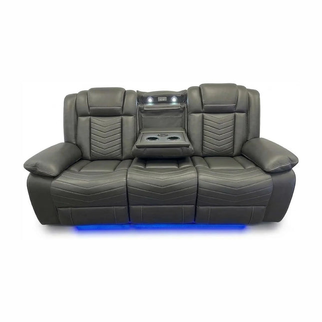 Michigan Leather 3+2 Seater Electric Recliner Sofa – LED ...
