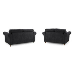 Oakland Leather Sofa 3+2 Seater Black