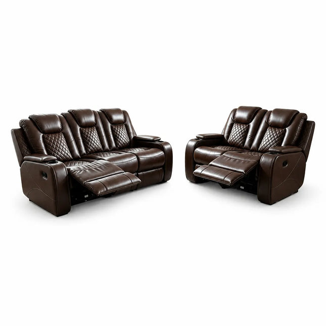 Antalya 3+2 Seater Leather Recliner Sofa