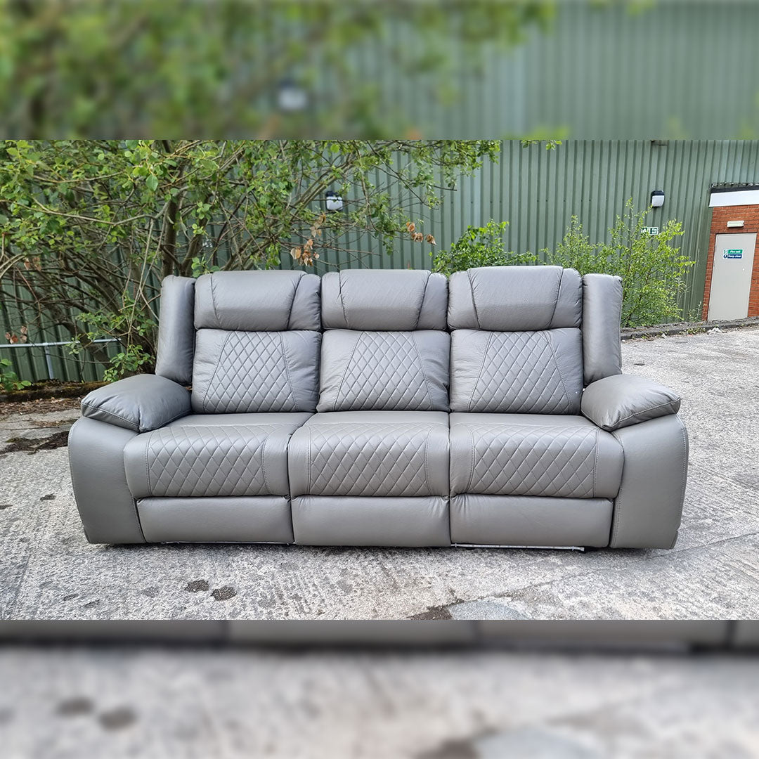 Lisbon Leather Electric Recliner Sofa 3+2 Seater – USB Ports, C-Type Port, LED Lights, Wireless Charging & Cup Holders