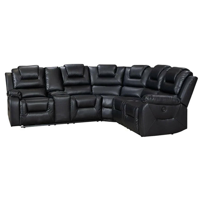 Oxford Electric Recliner Corner Sofa Grey Aire Leather