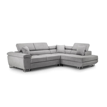 Anton Sofa bed Corner Sofa Bed With Storage Box Grey - Envogue Furniture