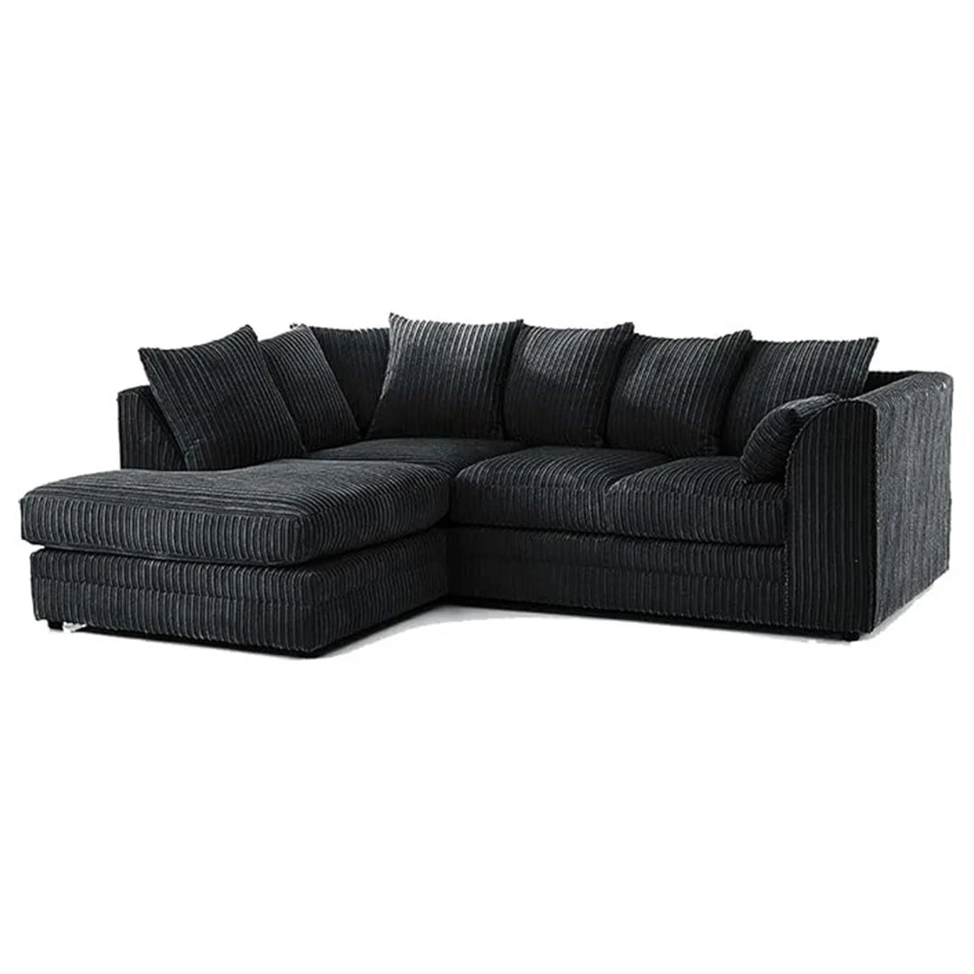 ENV Dylan Fabric Corner Sofa Chocolate | Soft Jumbo Cord 3-4 Seater Corner Sofa