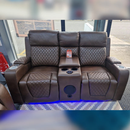 ENV Florida Electric Recliners 3+2 Seater Leather Sofa (Black, Grey, Brown) Blutooth Speakers/LED LIGHTS/WIRELESS CHARGER