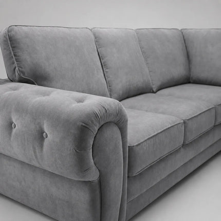 Verona High Back Grey Fabric Corner Sofa