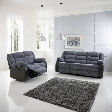 Rio Recliner 3+2 Sofa Set Grey Cord