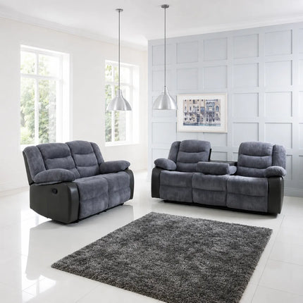 Rio Recliner 3+2 Sofa Set Grey Cord