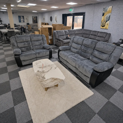 Rio Recliner 3+2 Sofa Set Grey Cord