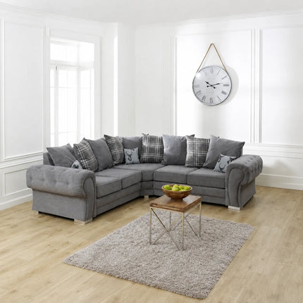 Verona Modular Corner Sofa Scatter Back Grey