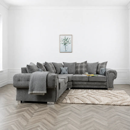 Verona Modular Corner Sofa Scatter Back Grey