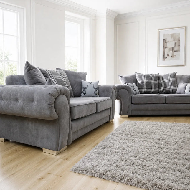Verona 3+2 Sofa Set Grey