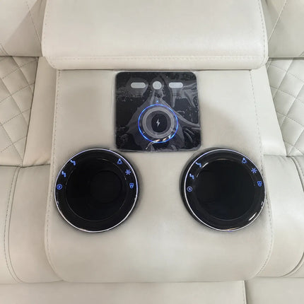 Emily 3 + 2 Music Cream Electric Recliner Sofa Set , USB -C , LED , B/Tooth