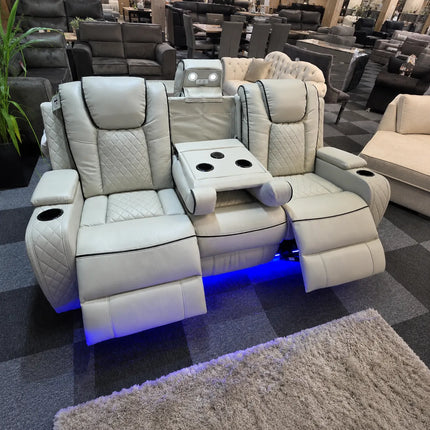 Emily 3 + 2 Music Cream Electric Recliner Sofa Set , USB -C , LED , B/Tooth