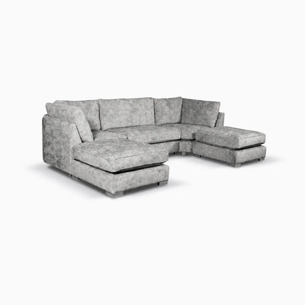 Brixton U Shaped Sofa Silver
