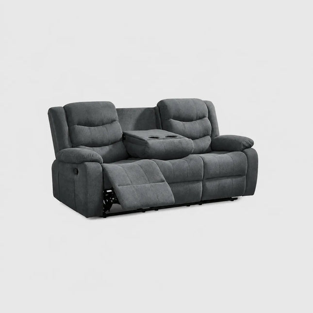 Sorrentino Recliner Sofa Set 3+2 in Grey Chenille Fabric