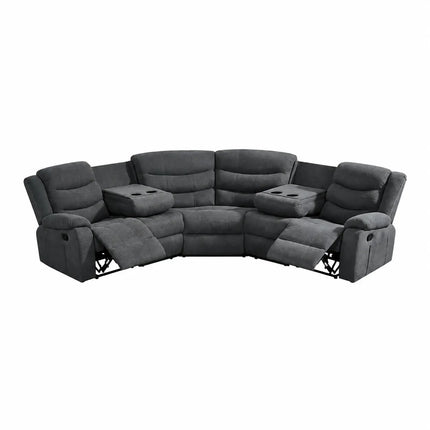 Sorrentino Corner Recliner Sofa in Grey Fabric