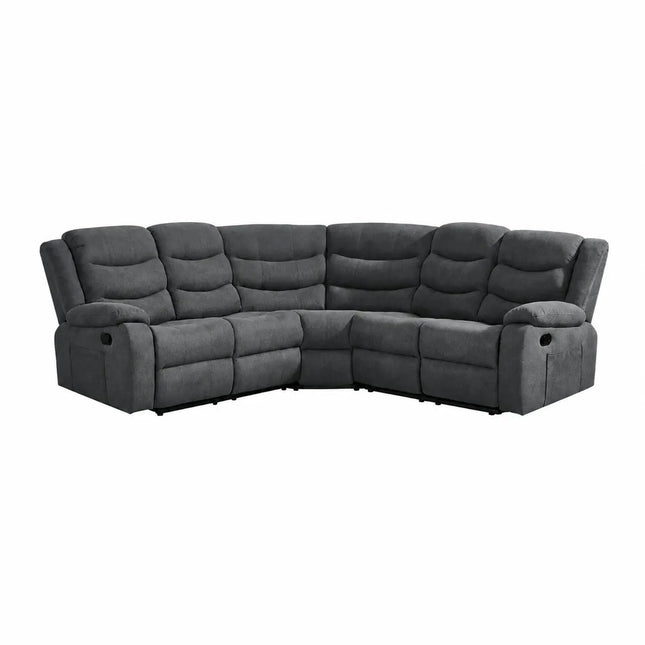 Sorrentino Corner Recliner Sofa in Grey Fabric