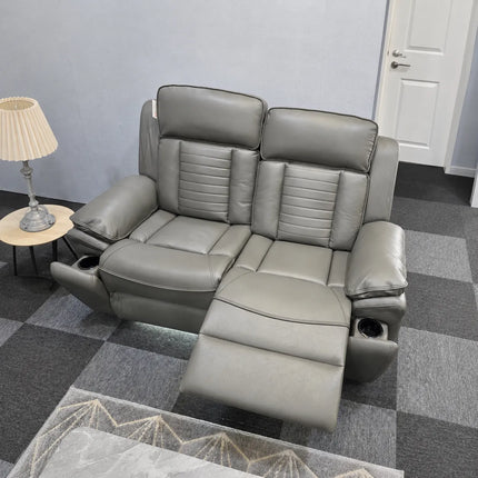 Sevilla 3+2 Leather Electric Recliner Sofa USB Type-C LED Cupholders Wireless - Buy Online UK