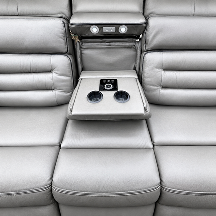 Hafsa Music Electric Recliners. Grey 3 + 2 Sofa Set , USB, LED, Bluetooth. - Buy Online UK