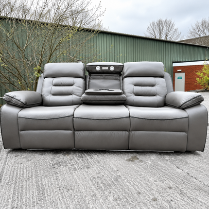 Hafsa Music Electric Recliners. Grey 3 + 2 Sofa Set , USB, LED, Bluetooth. - Buy Online UK