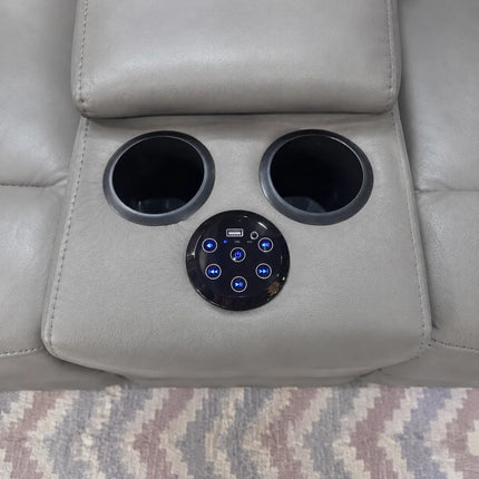 Florida 3+2 Grey Electric Recliner Sofa Set. USB, Cup Holders, LED, Bluetooth - Buy Online UK