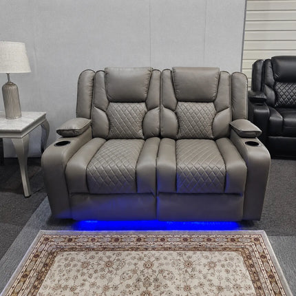 Orlando Electric Recliners. Black 3 + 2 Sofa Set , USB, LED