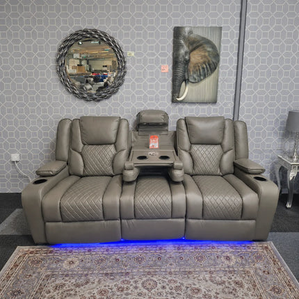 Orlando Electric Recliners. Black 3 + 2 Sofa Set , USB, LED