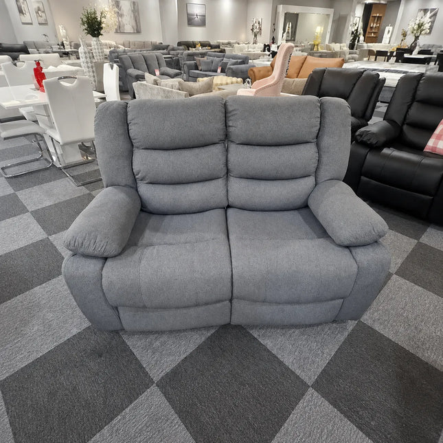 Milano 3 +2 Grey Fabric (manual recliners + cupholders)sofa set