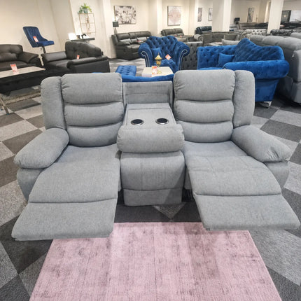 Milano 3 +2 Grey Fabric (manual recliners + cupholders)sofa set