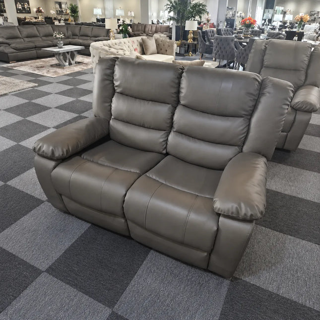 Roma Recliner 3+2 Seater Sofa Set Grey Faux Leather
