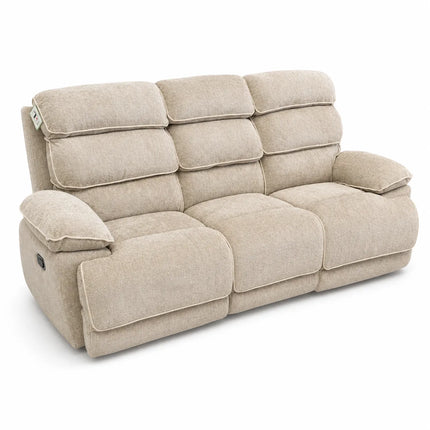 Lakelyn 3 + 2 Fabric Beige or Grey Electric Power Recliner ...
