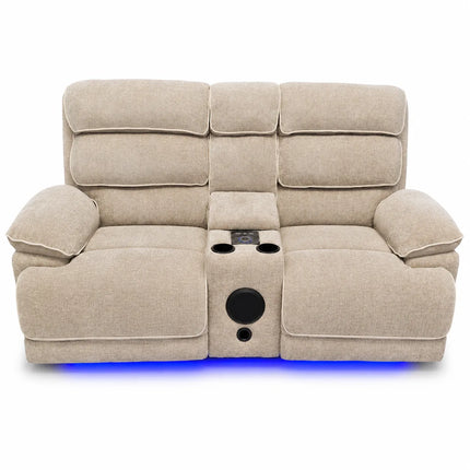 Lakelyn 3 + 2 Fabric Beige or Grey Electric Power Recliner ...

