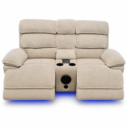 Lakelyn 3 + 2 Fabric Beige or Grey Electric Power Recliner ...
