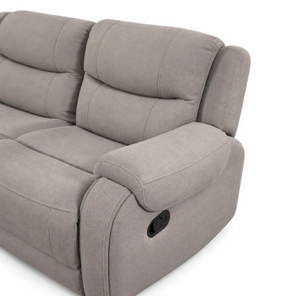 Phoenix Fabric Manual Recliner 3+2 Seater Sofa Set with Cupholders – Grey