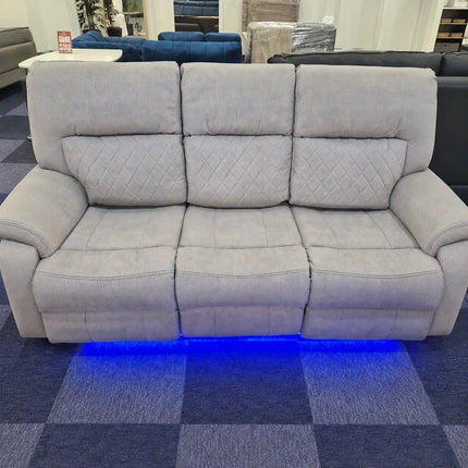 Florence Fabric Electric Recliner Sofa 3+2 Seater Light Grey With Led Lights