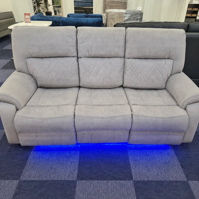 Florence Fabric Electric Recliner Sofa 3+2 Seater Light Grey With Led Lights