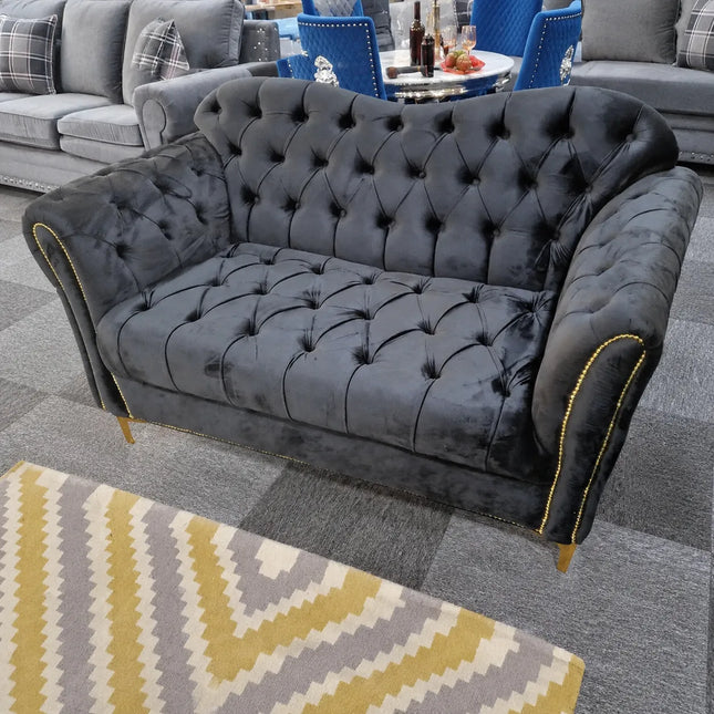 Elegance Chesterfield Sofa 3+2 Black