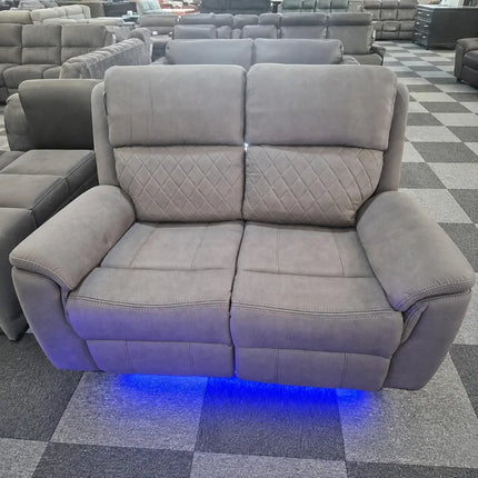 Florence Fabric Electric Recliner Sofa 3+2 Seater Light Grey With Led Lights