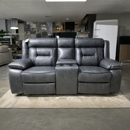 Nova Leather Electric Recliner Sofa Set – 3 & 2 Seater with Built-in Cup Holders & USB Ports, Elephant Grey